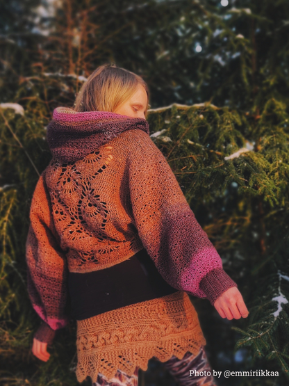 BATWING HOODIE | PDF crochet pattern | Oversize cropped hoodie