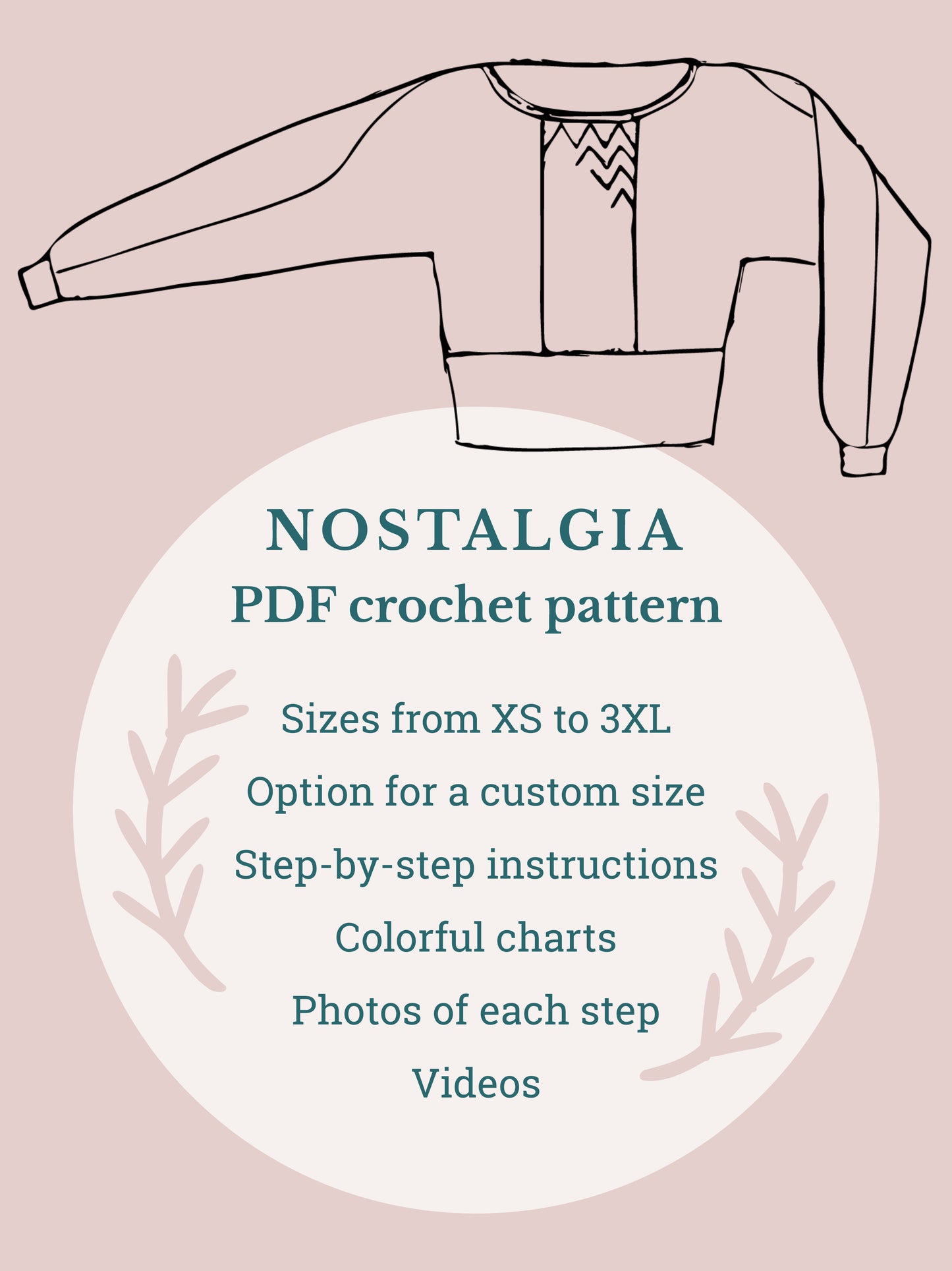 NOSTALGIA | PDF crochet pattern | Long sleeve sweater