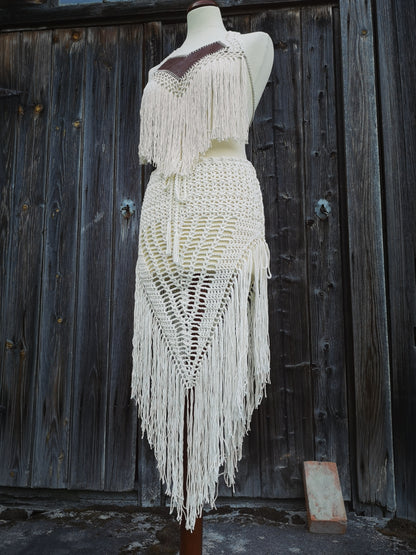 WILD THING | PDF crochet pattern | Multi-way triangle fringe skirt