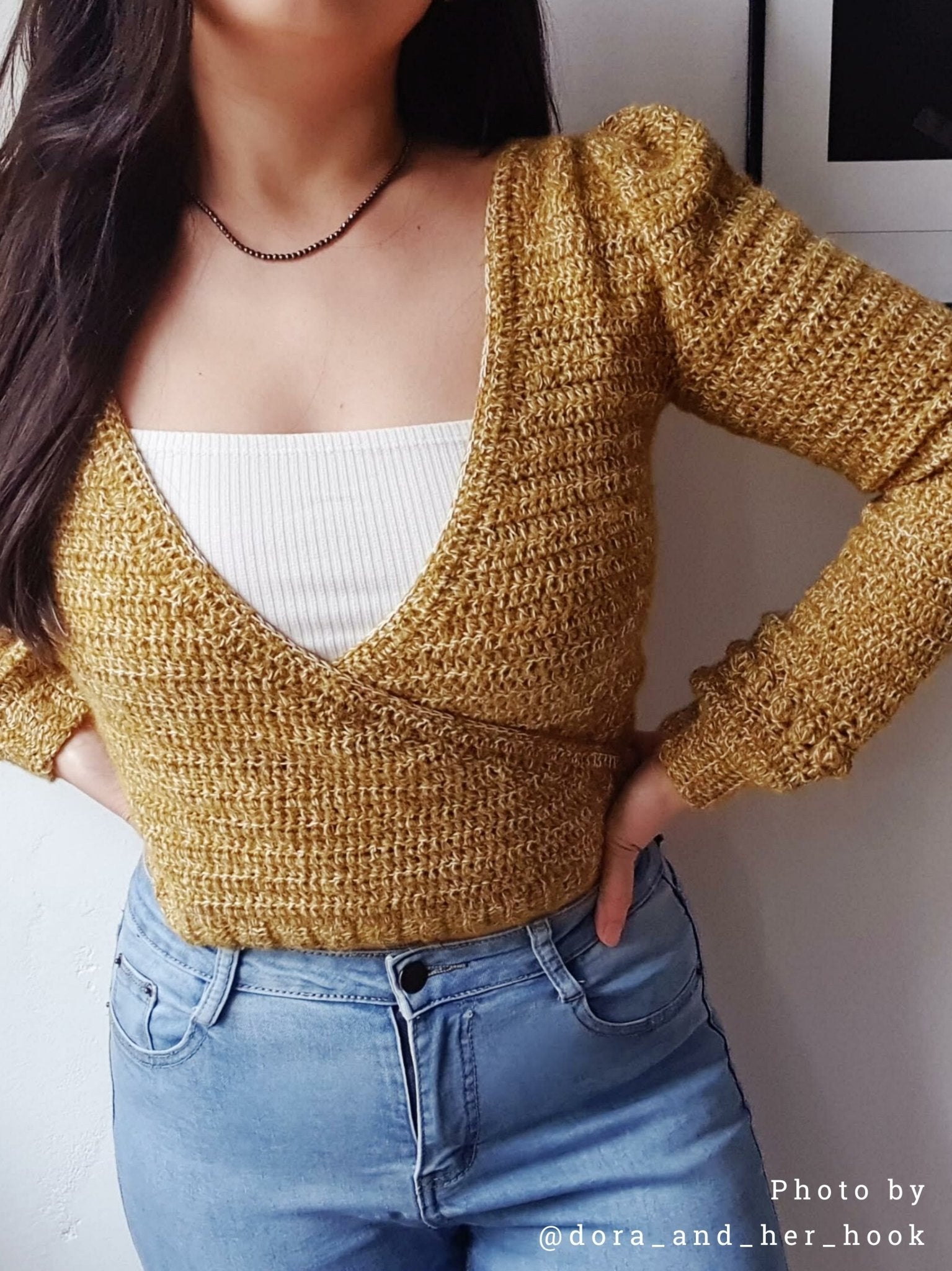 AURORA crochet tutorial: Wrap cardigan with puffed shoulders - Maana Crafts