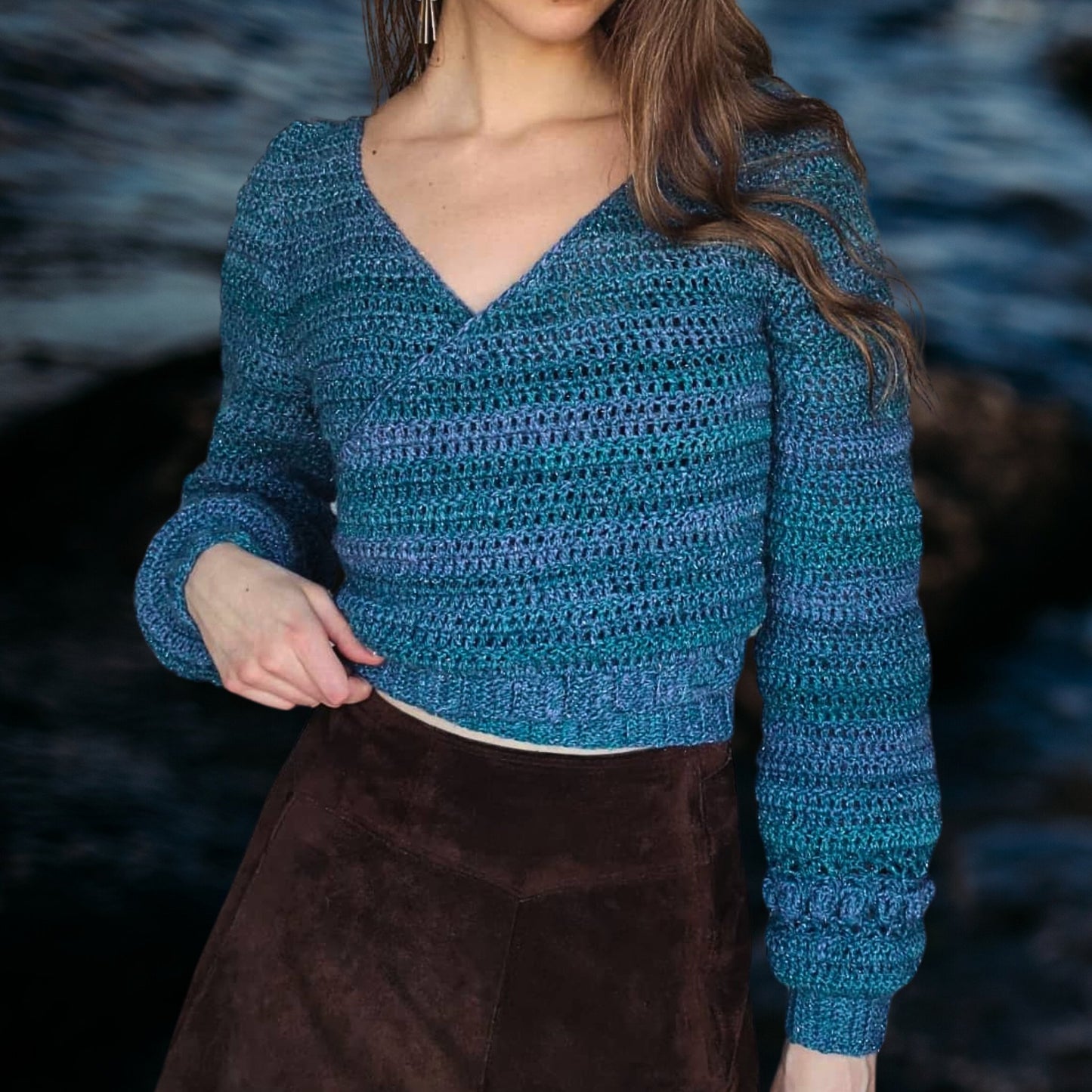 AURORA crochet tutorial: Wrap cardigan with puffed shoulders - Maana Crafts