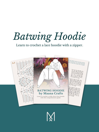 BATWING HOODIE crochet tutorial: Oversize cropped hoodie - Maana Crafts