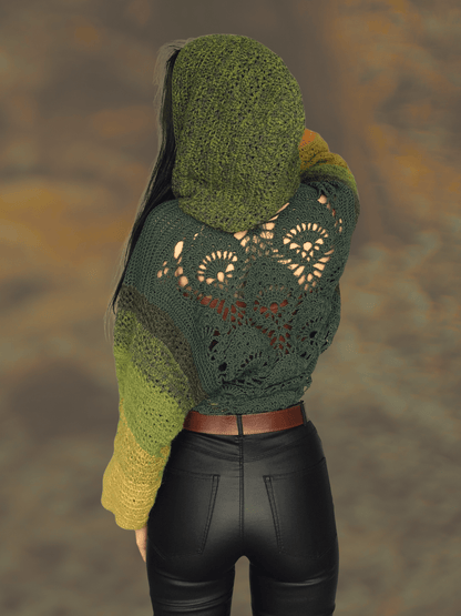 BATWING HOODIE crochet tutorial: Oversize cropped hoodie - Maana Crafts