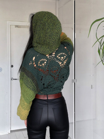 BATWING HOODIE crochet tutorial: Oversize cropped hoodie - Maana Crafts