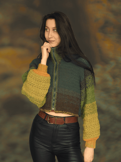 BATWING HOODIE crochet tutorial: Oversize cropped hoodie - Maana Crafts