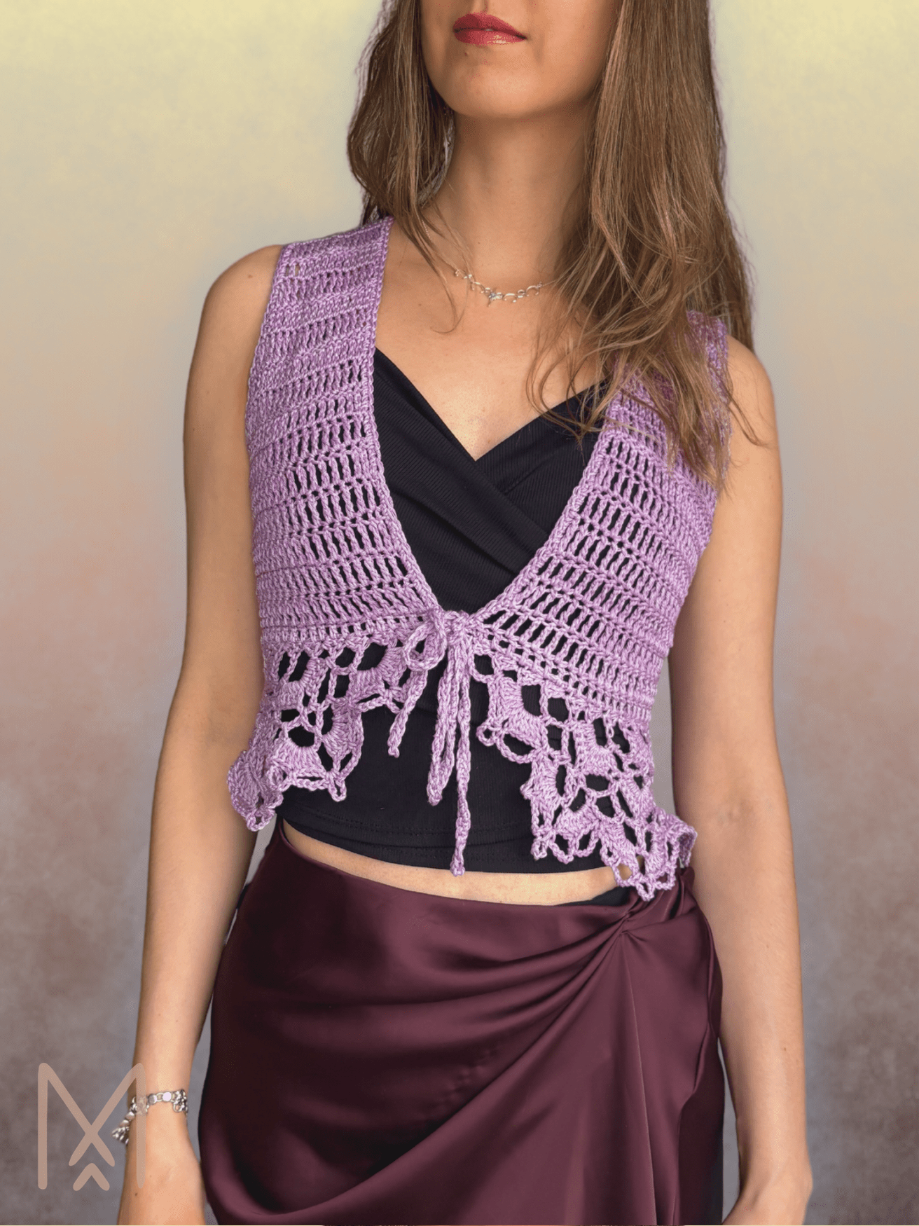 CHRYSALIS crochet pattern: Lace vest - Maana Crafts