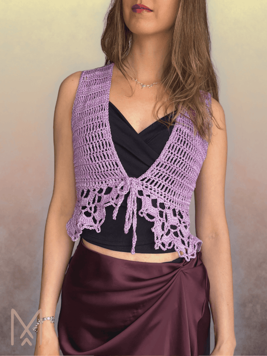 CHRYSALIS crochet pattern: Lace vest - Maana Crafts