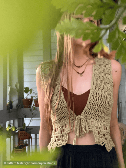 CHRYSALIS crochet pattern: Lace vest - Maana Crafts
