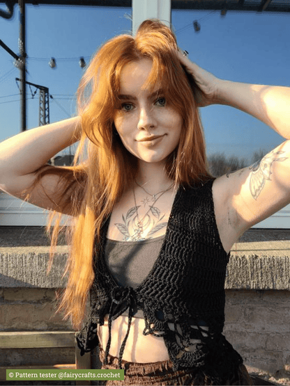 CHRYSALIS crochet pattern: Lace vest - Maana Crafts