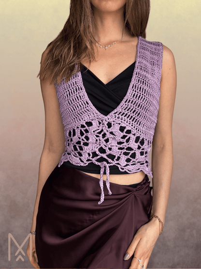 CHRYSALIS crochet pattern: Lace vest - Maana Crafts