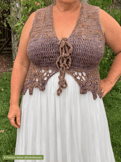 CHRYSALIS crochet pattern: Lace vest - Maana Crafts