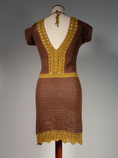 Earthy Mini Crochet Dress | XS - S - Maana Crafts