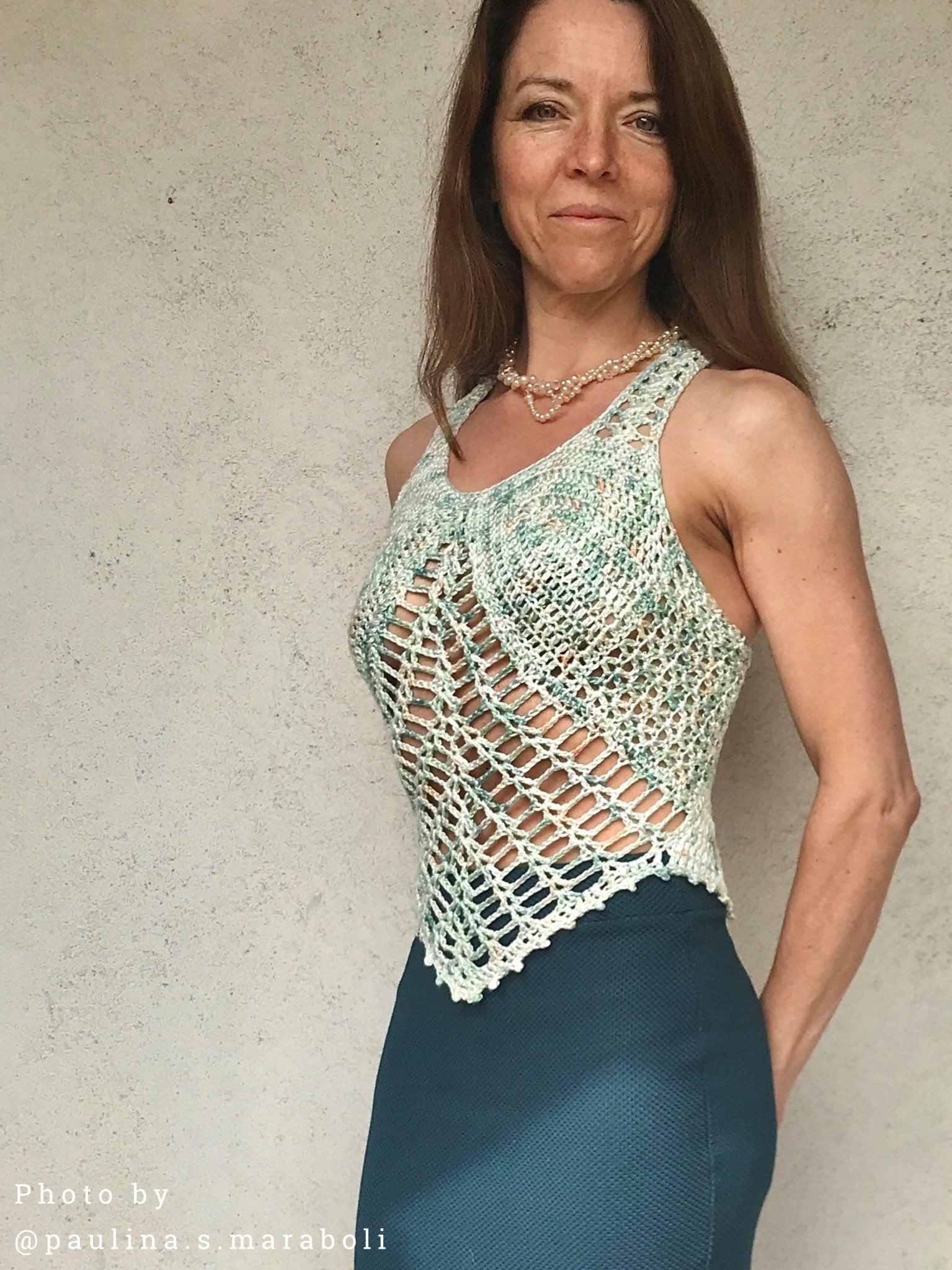 FAERIE 2in1 crochet tutorial: Lace top with V - shaped or straight hem - Maana Crafts