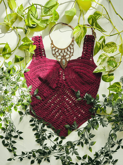 FAERIE crochet tutorial: Lace top with V - shaped or straight hem - Maana Crafts