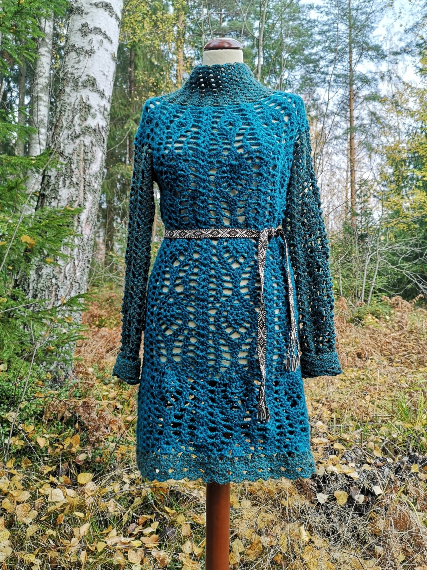 Mini Wool Dress in Teal | XS - S - Maana Crafts