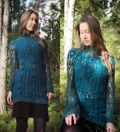 Mini Wool Dress in Teal | XS - S - Maana Crafts