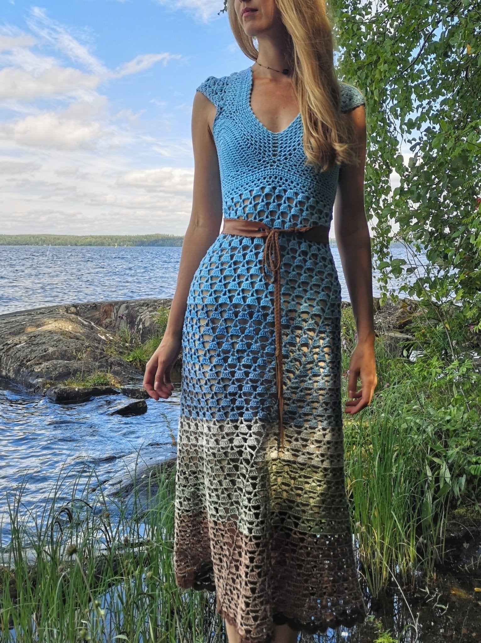 MUUSA crochet tutorial: Lace midi dress with short sleeves Maana Crafts MUUSA crochet tutorial: Lace midi dress with short sleeves Maana Crafts