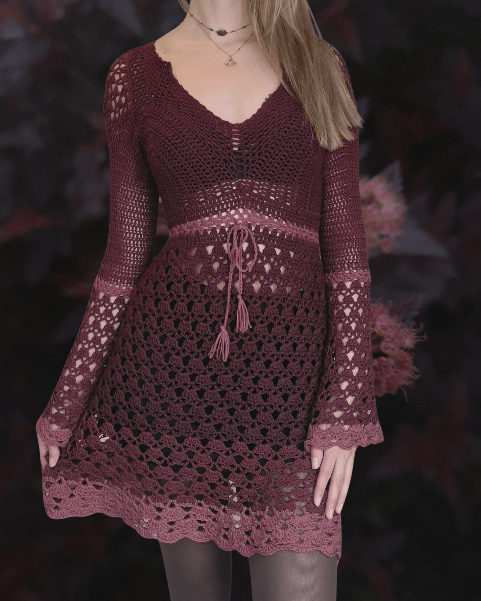 MUUSA crochet tutorial: Lace midi dress with short sleeves Maana Crafts MUUSA crochet tutorial: Lace midi dress with short sleeves Maana Crafts