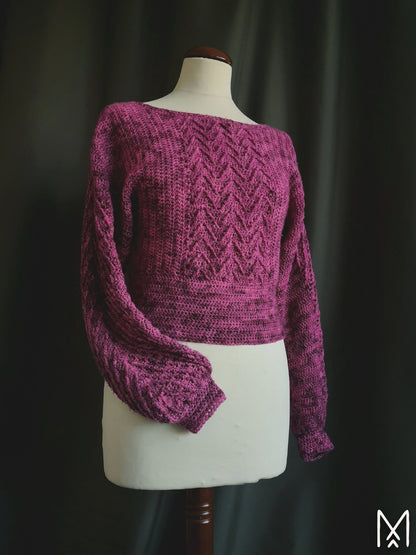 NOSTALGIA crochet tutorial: Long sleeve sweater with wave pattern - Maana Crafts