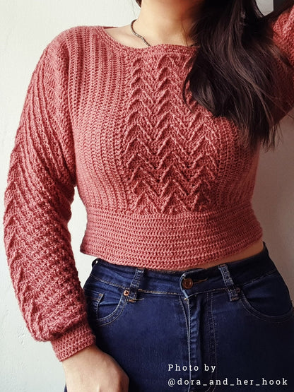 NOSTALGIA crochet tutorial: Long sleeve sweater with wave pattern - Maana Crafts