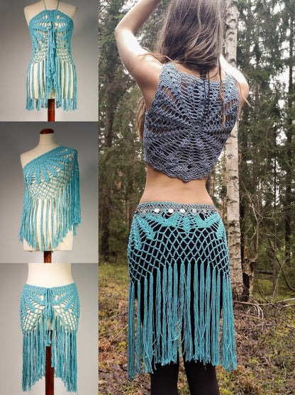 SUNDANCE | PDF crochet pattern | Multi-way fringe skirt