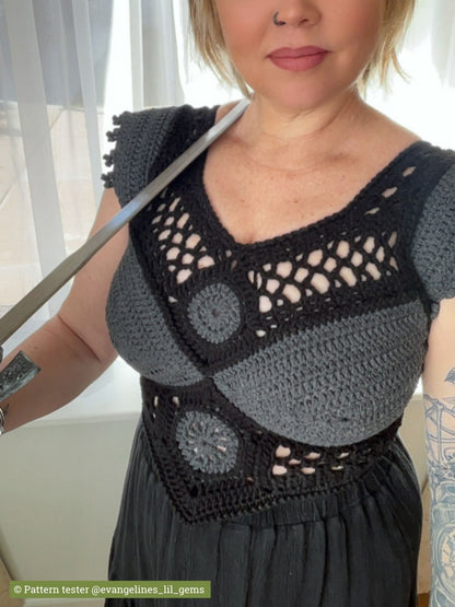 SIGIL crochet pattern: Fantasy - inspired top - Maana Crafts
