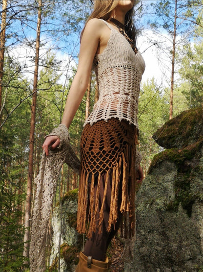 SUNDANCE crochet tutorial: Multi - way fringe skirt - Maana Crafts