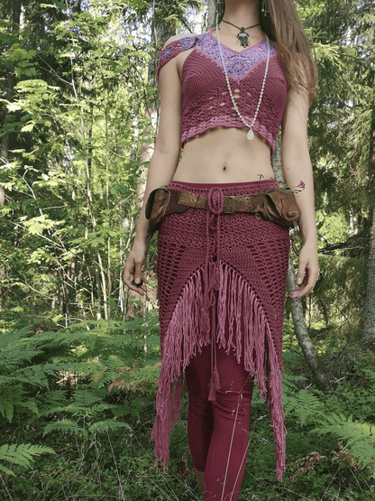 WILD THING crochet tutorial: Multi - way triangle fringe skirt - Maana Crafts