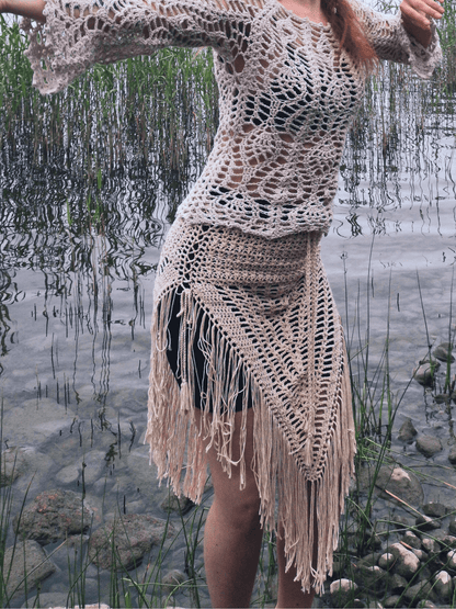 WILD THING crochet tutorial: Multi - way triangle fringe skirt - Maana Crafts