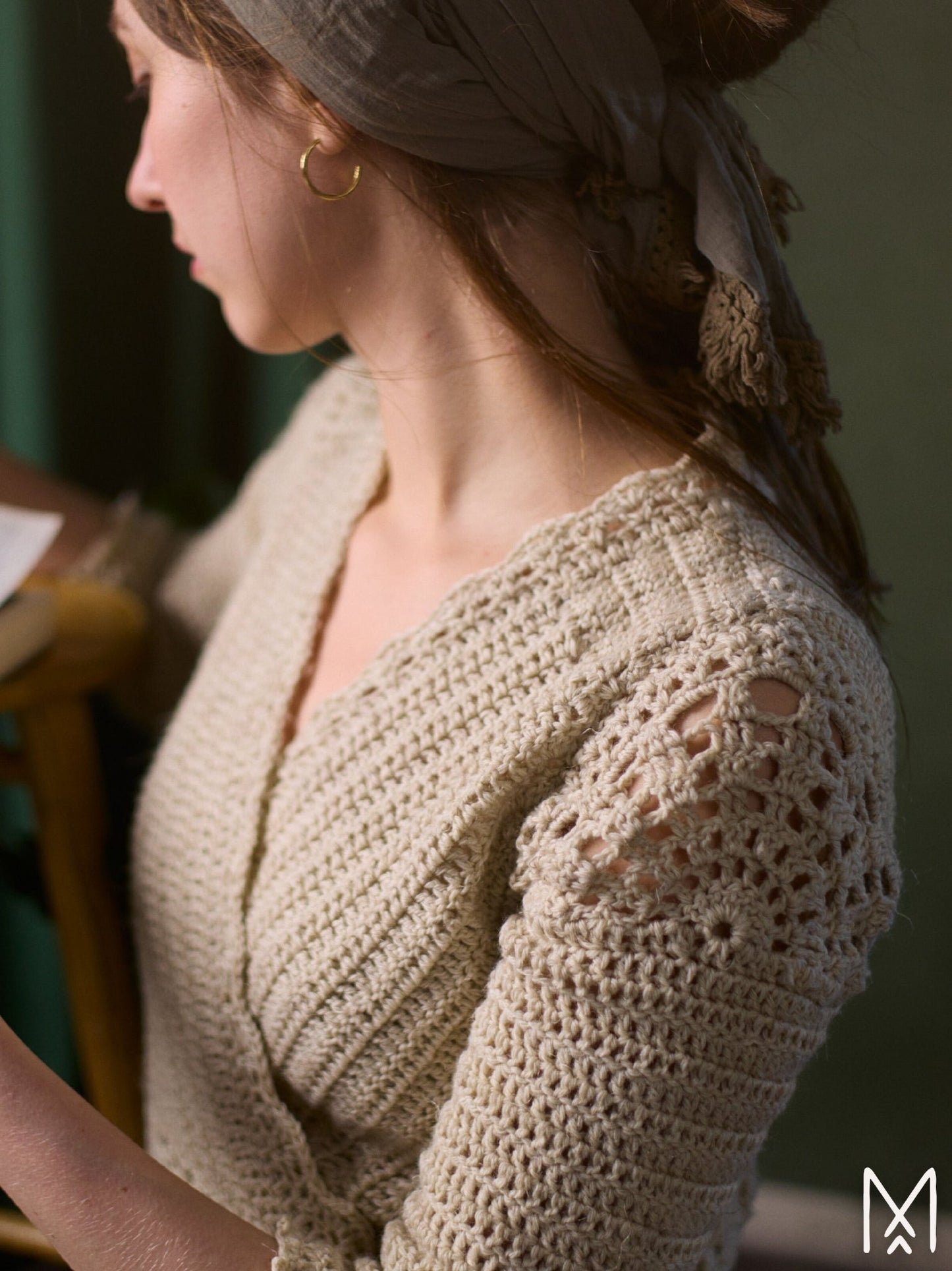 WILLOW crochet tutorial: Wrap top with lace details - Maana Crafts