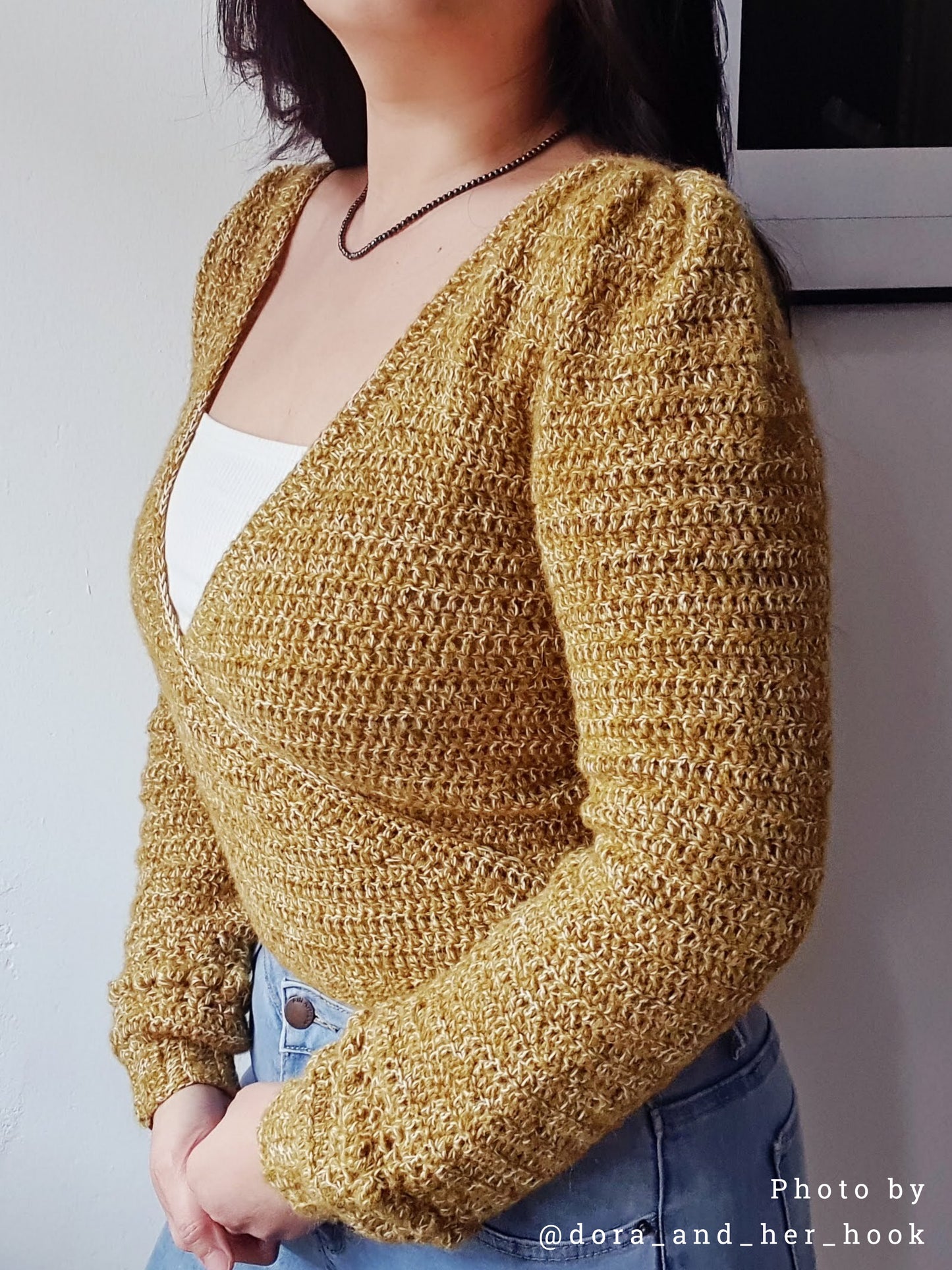 AURORA | PDF crochet pattern | Wrap cardigan with puffed shoulders