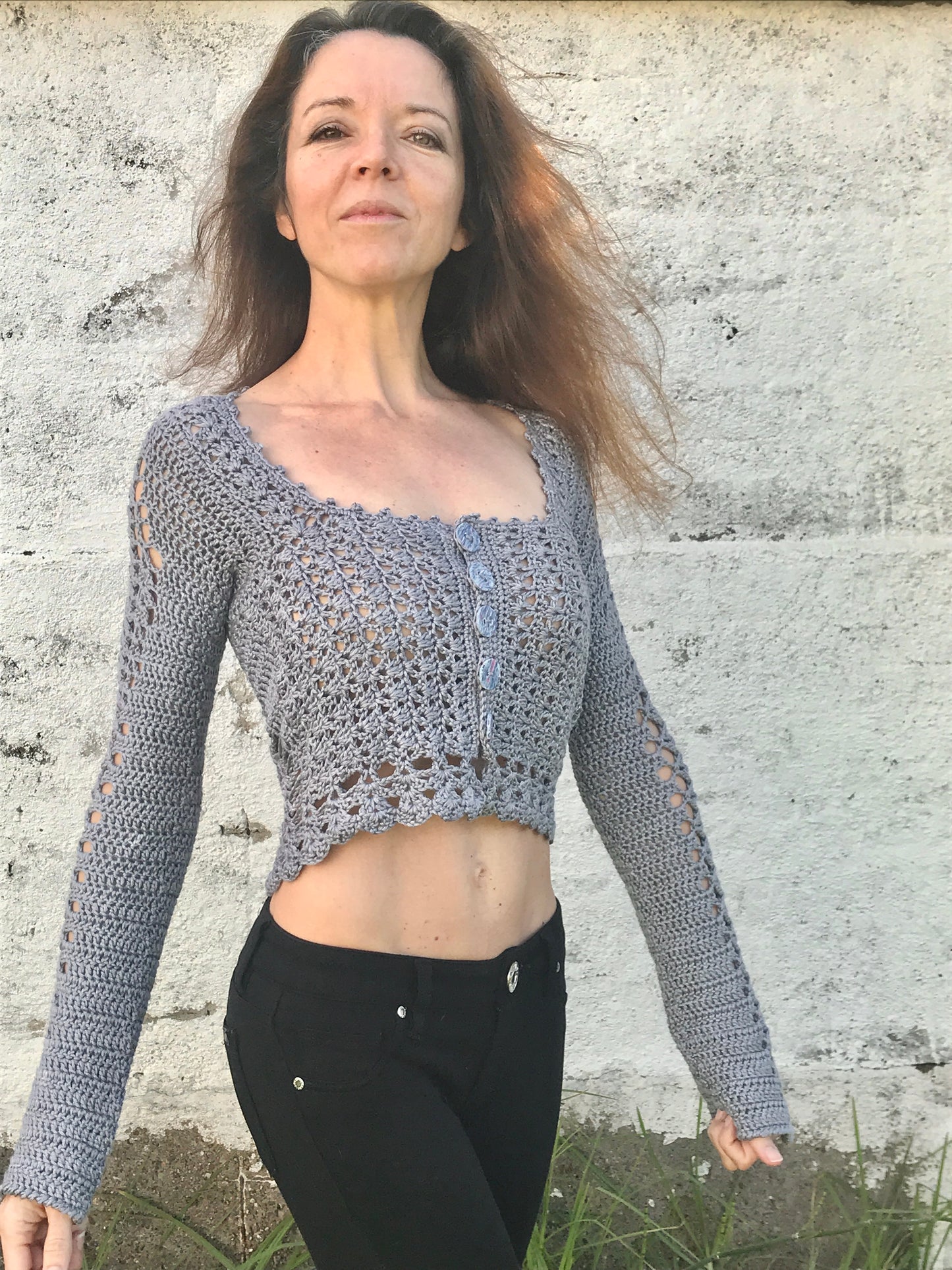 OLIVIA | PDF crochet pattern | Cropped lace cardigan